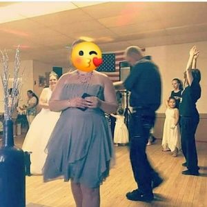 Grey cocktail/bridesmaids dress